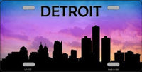 Detroit City Silhouette Metal Novelty License Plate