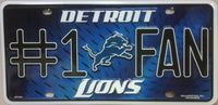 Detroit Lions #1 Fan Novelty Metal License Plate