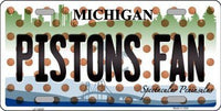 Detroit Pistons NBA Fan Michigan Novelty State Background Metal License Plate