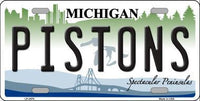 Detroit Pistons Michigan Novelty State Background Metal License Plate