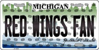 Detroit Red Wings NHL Fan Michigan Novelty State Background Metal License Plate