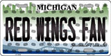 Detroit Red Wings NHL Fan Michigan Novelty State Background Metal License Plate