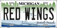 Detroit Red Wings Michigan Novelty State Background Metal License Plate