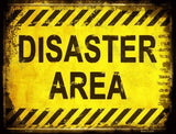 Disaster Area Metal Novelty Parking Sign