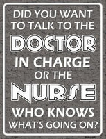 Doctor In Charge Metal Novelty Parking Sign