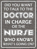 Doctor In Charge Metal Novelty Parking Sign