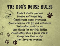 Dog House Rules Metal Novelty Parking Sign