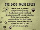 Dog House Rules Metal Novelty Parking Sign