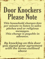 Door Knockers Metal Novelty Parking Sign