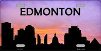 Edmonton City Silhouette Metal Novelty License Plate