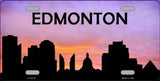Edmonton City Silhouette Metal Novelty License Plate