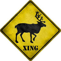 Elk Xing Novelty Metal Crossing Sign
