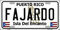 Fajardo Puerto Rico State Background Metal Novelty License Plate