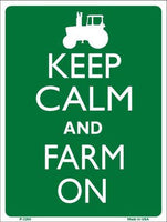 Keep Calm Farm On Metal Novelty Parking Sign