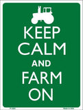 Keep Calm Farm On Metal Novelty Parking Sign