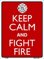 Keep Calm Fight Fire Metal Novelty Parking Sign