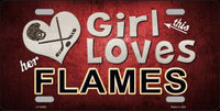 This Girl Loves Her Flames Novelty Metal License Plate