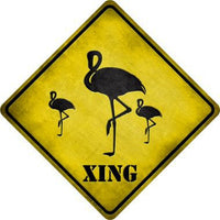 Flamingos Xing Novelty Metal Crossing Sign