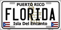 Florida Puerto Rico State Background Metal Novelty License Plate