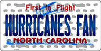 Carolina Hurricanes NHL Fan North Carolina Novelty State Background Metal License Plate