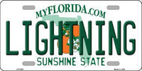 Tampa Bay Lightning Florida Novelty State Background Metal License Plate