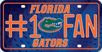 Florida Gators #1 Fan Deluxe Metal Novelty License Plate