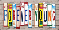 Forever Young Wood License Plate Art Novelty Metal License Plate