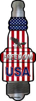 Freedom USA Novelty Metal Seasonal Spark Plug Sign