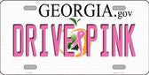 Drive Pink Georgia Novelty Metal License Plate