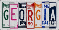 Georgia License Plate Art Brushed Aluminum Metal Novelty License Plate