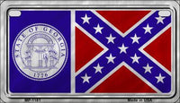 Georgia Confederate Flag Novelty Motorcycle License Plate