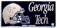 Georgia Tech Embossed Helmet Logo Metal Novelty License Plate