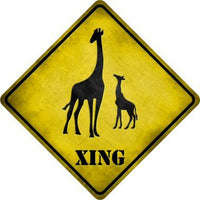 Giraffe Xing Novelty Metal Crossing Sign