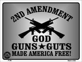 God Guns Guts Metal Novelty Parking Sign