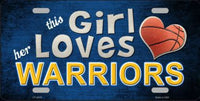 This Girl Loves Her Warriors Novelty Metal License Plate