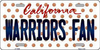 Golden State Warriors NBA Fan California Novelty State Background Metal License Plate