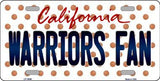 Golden State Warriors NBA Fan California Novelty State Background Metal License Plate