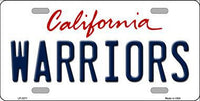 Golden State Warriors California Novelty State Background Metal License Plate