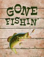 Gone Fishing Metal Novelty Parking Sign