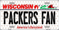 Green Bay Packers NFL Fan Wisconsin State Background Novelty Metal License Plate