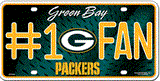 Green Bay Packers #1 Fan Novelty Metal License Plate