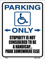 Handicapped Parking Only Metal Novelty Parking Sign