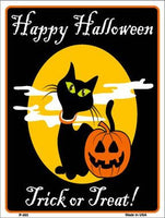 Happy Halloween Black Cat Metal Novelty Seasonal Parking Sign