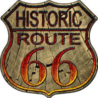 Historic Route 66 Wood Metal Novelty Highway Shield