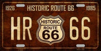 Historic Route 66 Vintage Metal Novelty License Plate