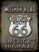 Historic Mother Road Route 66 Metal Novelty Parking Sign