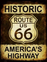 Historic Route 66 Metal Novelty Parking Sign