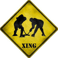Hockey Xing Novelty Metal Crossing Sign
