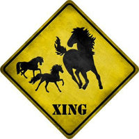 Horse Xing Novelty Metal Crossing Sign