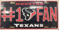 Houston Texans #1 Fan Novelty Metal License Plate